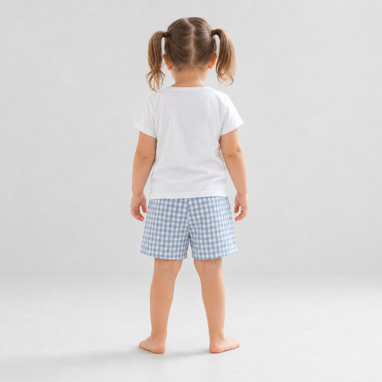 Kids Gingham Cotton Summer Shorts – view 2