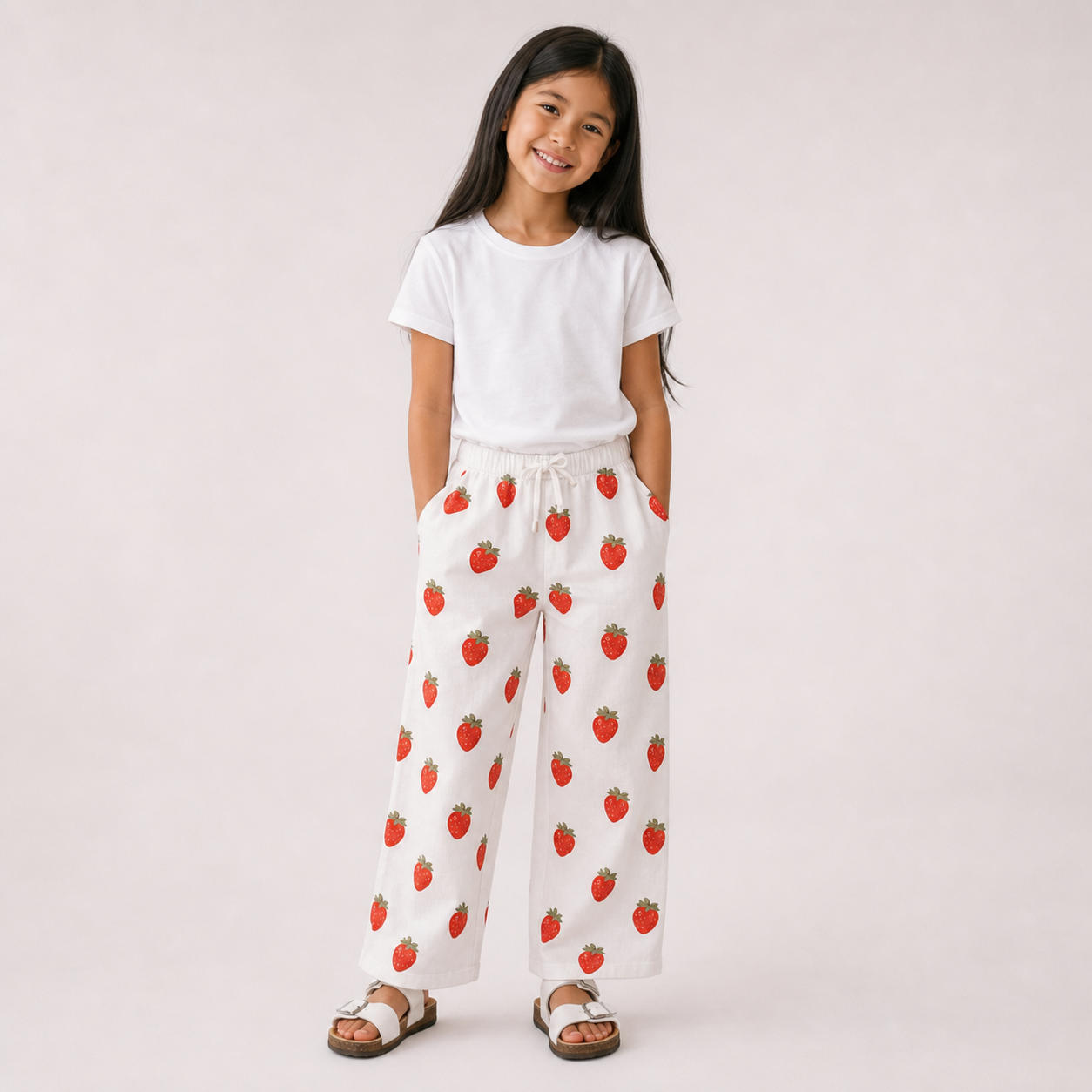 Girls Wide-Leg Linen Pants