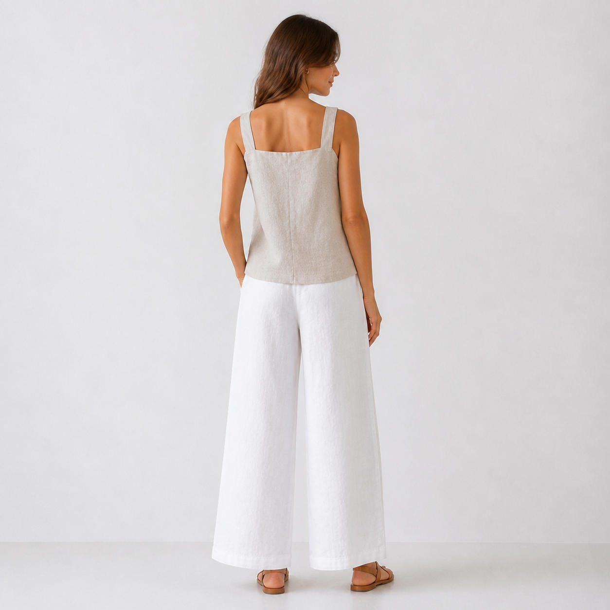 Linen Set Tunic Top and Wide-Leg Pants – view 2