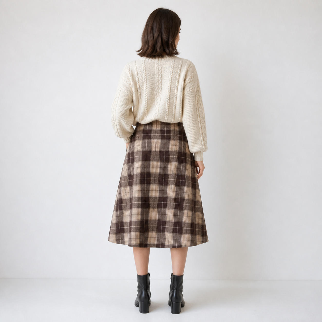 Linen A-Line Midi Skirt with Pockets – view 2