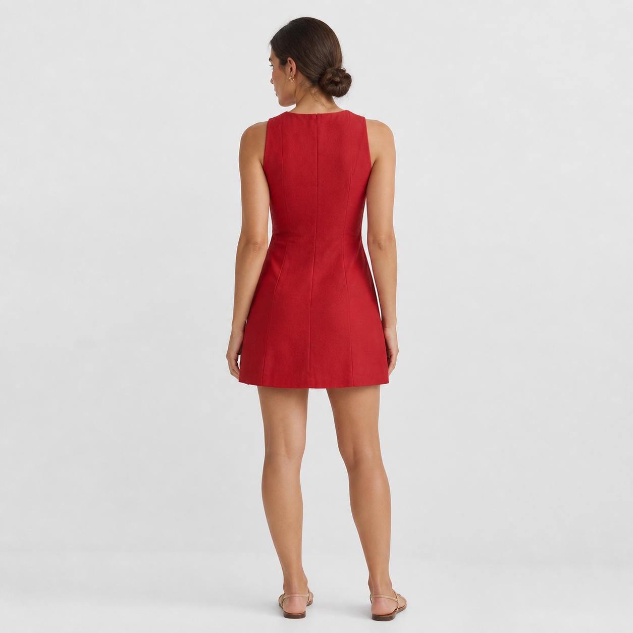 Ärmelloses Minikleid mit durchgehender Knopfleiste – Ansicht 2