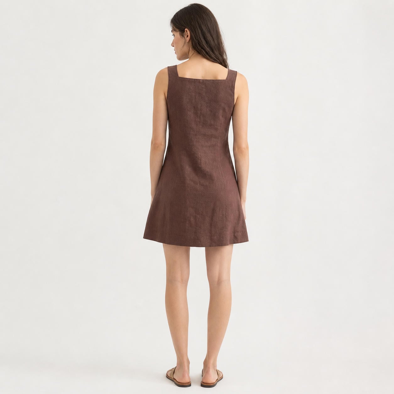 Florentiner Minikleid in A-Linie mit eckigem Ausschnitt – Ansicht 2